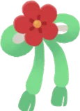 赤いお花とリボン飾りの実