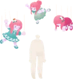 寄り添うマリオネット
