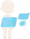 研究記録を映し出すホログラム