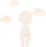 空に浮かぶ雲のモビール