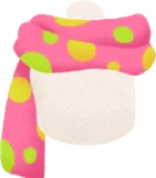 ピンク水玉マフラー