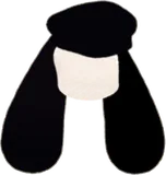 あやしげな黒マフラー