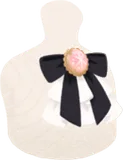 黒いリボンのフリルタイ