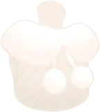 ポンポン付き白いファーカラー