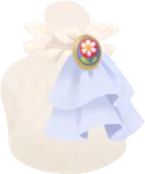 ガラスブローチのフリルタイ