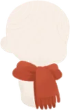 シンプルな赤いマフラー