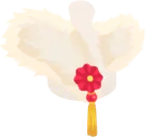 花飾りの付いたファー