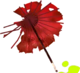 壊れた彼岸花の和傘