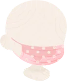 ピンクの水玉マスク