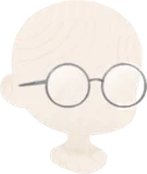 シンプルな丸メガネ