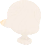 先が下がったとがり耳