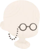 チェーン付きの小さい眼鏡