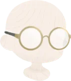 大きなレンズの丸めがね