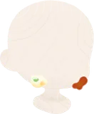 ほっぺに付いたソース