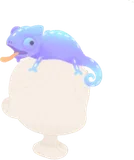 紫カメレオンのぬいぐるみ