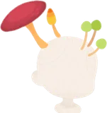 頭上のキノコ行列