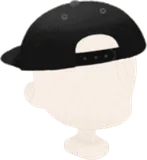 逆さ被り黒キャップ