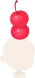 二段重ねのさくらんぼ