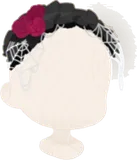 ブラックフリルヘッドドレス
