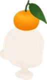頭のせ橙のフィギュア