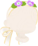 ボタニカルヘアリボン・紫
