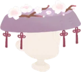 花あかりの三度笠