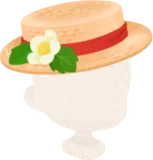イチゴの花付きカンカン帽