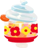 赤いキャンディポット