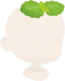 頭に添えたミント