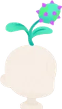 頭に生えたトゲフラワーの蕾