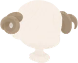 羊みたいなくるくるの角