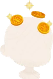 頭上にきらめく硬貨