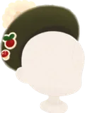 グリーンのもこもこベレー帽