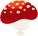 真っ赤なキノコの帽子