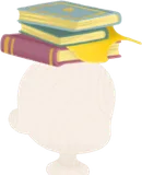 頭に積んだ本