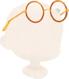 頭の上の丸メガネ