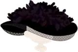 黒い花のブリムハット