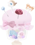 ピンクッションガラス瓶ヘッド