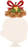 松ぼっくり飾りの帽子