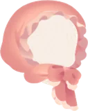 髪を覆う薄紅色の頭巾