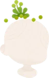 頭に生えた植物