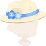 ネモフィラ飾りのカンカン帽