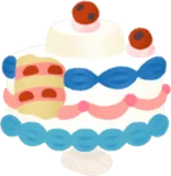 一口すくわれたケーキヘッド