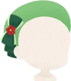 赤いお花のリボンベレー帽