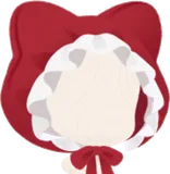 赤いフリルフード