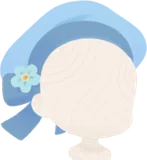 勿忘草のリボンベレー帽