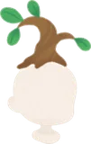 頭に生える小さな苗木