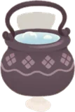 たっぷりお湯入りの釜