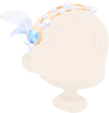 羽根とガラス細工の髪飾り