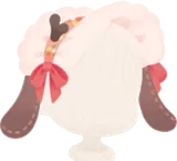 赤いリボン付き花柄ヘッドドレス